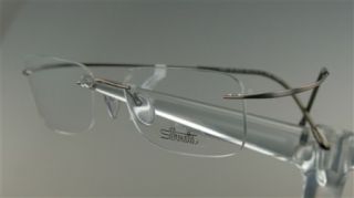 SILHOUETTE 6683 Brille Brillengestell Grau matt Titan Randlos NEU