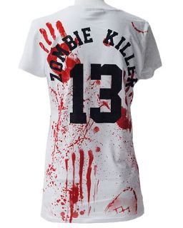 Darkside White Zombie Killer Womens Fitted TShirt Top Punk Rock Gothic