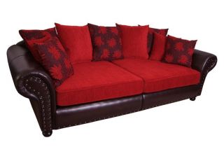 Big Sofa  Hawana  gerade im Kolonialstil Couch Sofa XXL Megasofa