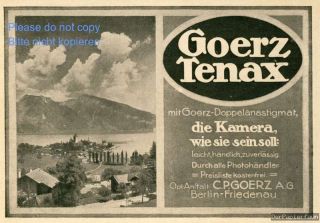 Kamera Goerz Tenax Reklame von 1918 Optische Anstalt Friedenau