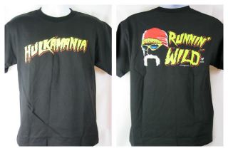 HULK HOGAN Running Wild Hulkamania T shirt Black NEW