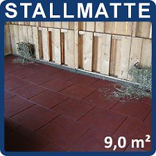 9m² Stallmatte Stallmatten Gummistein rot, Stärke 3cm