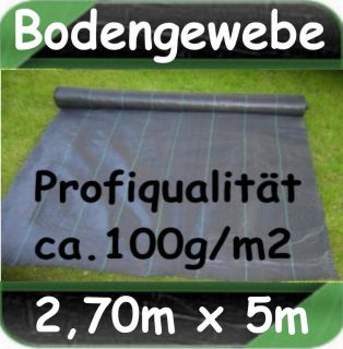 BÄNDCHENGEWEBE 2,7m x 5m 100g/m² BODENGEWEBE Unkrautfolie für