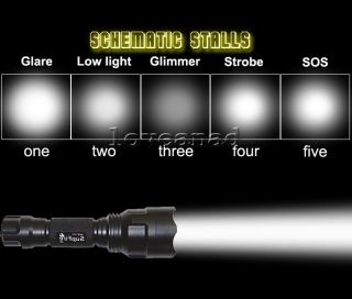 500LM CREE Q5 LED 5 Mode Flashlight Torch T6 Power 300M