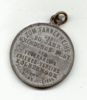 Medaille Veteranen Krieger Verein Kolbenmoor 1894 (269)