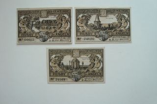 154) Notgeld Husby in Angeln 3x 50 Pfennig 1921