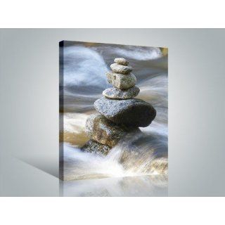 Steine   Fels In Der Brandung, Zen Poster Leinwandbild Auf Keilrahmen