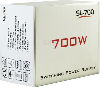 SL 700 Watt PC ATX silent Netzteil PCIe 4x S ATA 2x PCIe ATX20/24