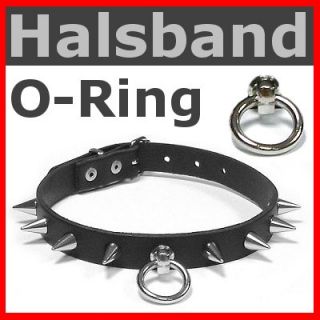 Nieten HALSBAND mit Ring der O + Spike 13mm Gothic Punk