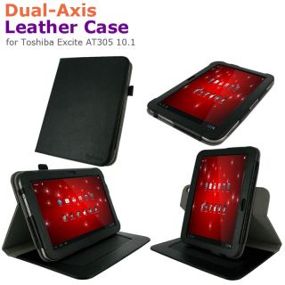 rooCASE Dual Axis Leather Folio Case Cover for Toshiba Excite AT305 10