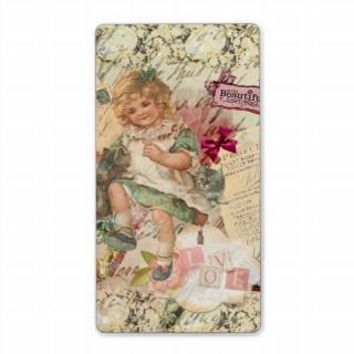 Vintage cute chic Victorian girl cat & pink floral Personalized