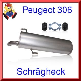 ENDSCHALLDÄMPFER + MONTAGESATZ Peugeot 306 Schrägheck AUSPUFF