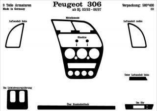 Cockpit Dekor für Peugeot 306 7A/7 03.93 bis 06.97
