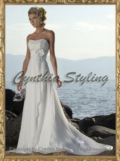 Ruched beach wedding bridal dress UK 6 20 MtM