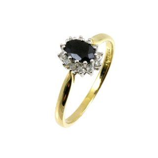 Damen Ring 9 Karat (375) Gelbgold Gr. 52 (16.6) 37 Diamanten PR4663 O