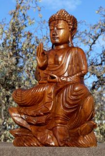 Fantastischer 42 cm BUDDHA Meditation Mönch HOLZ BUDDA Feng Shui 328