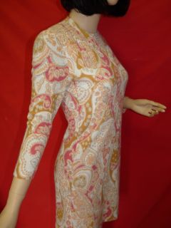 70er 70s Vintage Kleid HIPPIE BoHo PAISLEY GOA Minikleid MINI DRESS S