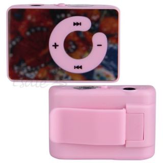Verspiegelt Pink Micro SD TF Karte USB  Musik Player Spieler Clip