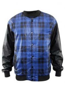 Urban Classics Checked Light College Jacket, black/royal blue 