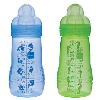 MAM 357425   Baby Bottle 270 ml, Doppelpack, blau / grün
