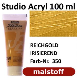 Acrylfarbe 100ml Pebeo Reichgold irisierend Gold