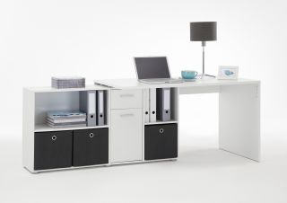 353 001 Schreibtisch Bürotisch Büro Winkelkombination LEX Weiss