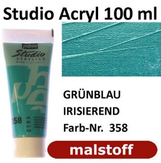 Acrylfarbe 100ml Pebeo Grün Blau irisierend