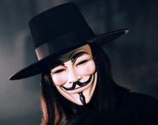 wie Vendetta Anonymous Guy Fawkes Occupy Wall Street Maske aus