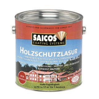 Saicos 0030 301 Holzschutzlasur schwedenrot 0.75 Liter 