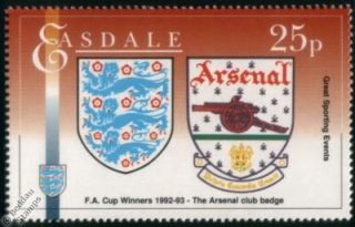 ARSENAL / FA CUP Winners 1992 1993 Football Stamps