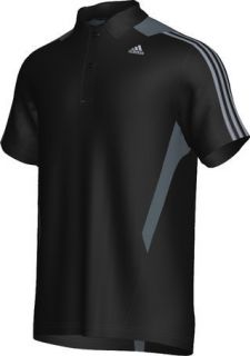 Adidas Herren Polo 365 3S Shirt Clima Cool Black Lead Schwarz Grau NEU