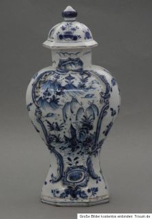 seltene Vase / Balustervase von Delft, aus der Barock Zeit um 1750