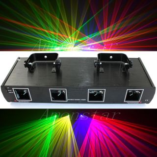 New 370mw 4 fach RGPY DMX disco stage DJ laser light