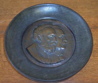 Bronze Relief Gottfried Keller & C.F. Meyer in Rahmen