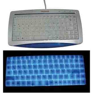PC Tastatur mit blau beleuchtete Tasten PS2 Elektronik
