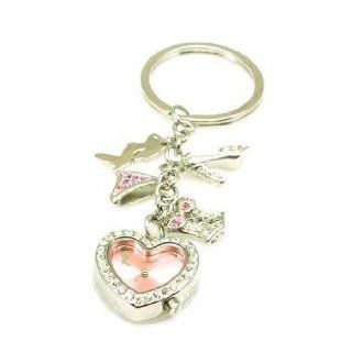 Jordan Rosafarbene Damenuhr an Schlüsselanhänger im Herzdesign mit