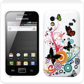 WHITE BUTTERFLY GEL CASE COVER SAMSUNG GALAXY ACE S5830