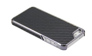 iPhone 5 3D CARBON fühlbar Cover hülle schale TITAN Chrom look