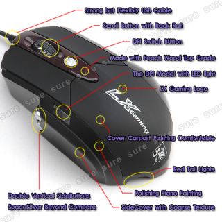 LX Optisch Maus USB 6 Tasten Scrollrad für Gaming Gamer PC Videospiel