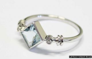 Antik 585er Gold Ring + echter Aquamarin + echte Diamanten