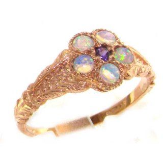 Damen Ring 9 Karat (375) Rotgold mit Amethyst Opal   Größe 50 (15.9