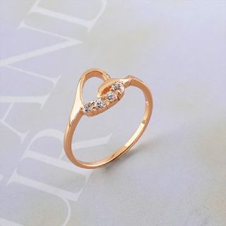 Goldschmuck 750/18K Rose gold vergoldet Zirkonia Ring #1019.8x62.2mm