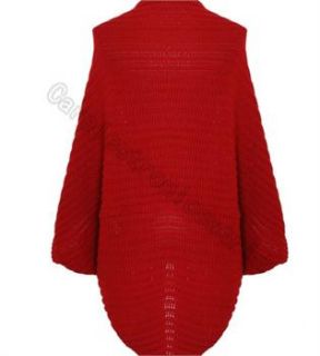 Damen Batwing Cape Poncho Knit Cardigan Lang Sleeve Mantel Blouse