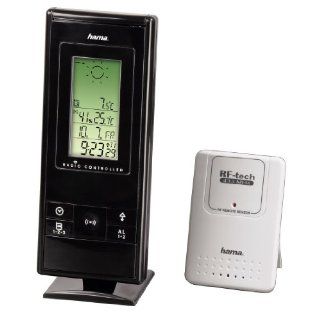 Hama Elektronische Wetterstation EWS 370, schwarz, mit Funkuhr und