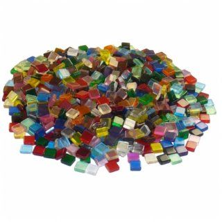 Kunstharz Mosaiksteine 5x5mm Transparent Buntmix Folia 