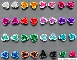 süßes Paar Ohrstecker Rose Rosen aus metall viele Farben bunt 8 mm 6