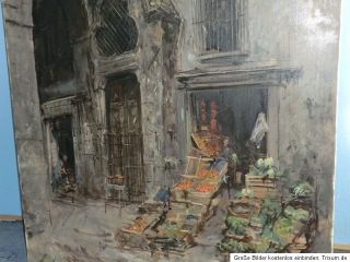 Ölgemälde Impressionist Italien Obstverkäufer Cesare ANDRI (XX