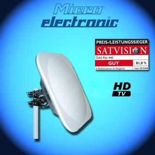 Micro Flat 440 Flachantenne mit Single LNB HDTV flach