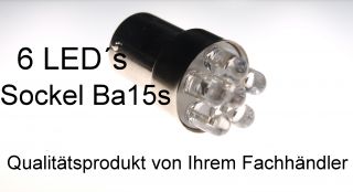 Sockel Ba15s KFZ Kennzeichen Birnen Lichter 6 LEDs Hell