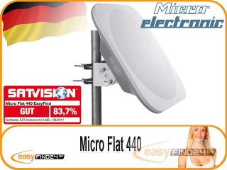Micro Flat 440 Flachantenne mit Quad LNB HDTV